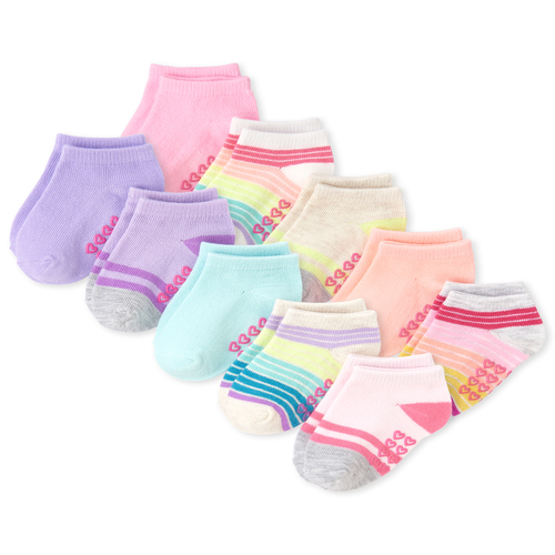 

s Toddler Striped Ankle Sock 10-Pack - Multi - The Children's Place