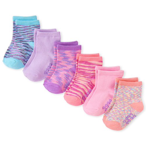 

s Toddler Space Striped Super Soft Crew Socks 6-Pack - Multi - The Children's Place