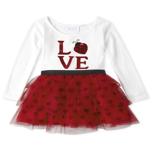 

s Baby And Toddler Little Love Bug Tutu Dress - White - The Children's Place