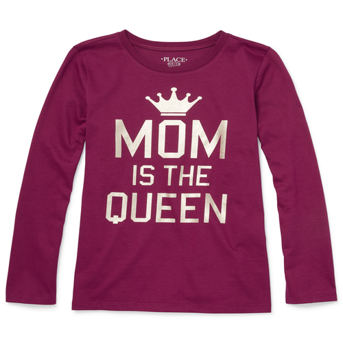 

s Foil Mom Queen Graphic Tee - Pink T-Shirt - The Children's Place