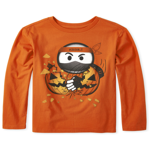 

Boys Boys Halloween Ninja Graphic Tee - Orange T-Shirt - The Children's Place