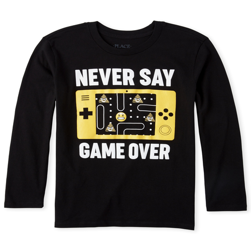 

Boys Boys Video Game Emoji Graphic Tee - Black T-Shirt - The Children's Place