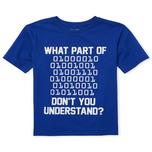 

s Boys Binary Code Graphic Tee - Blue T-Shirt - The Children's Place