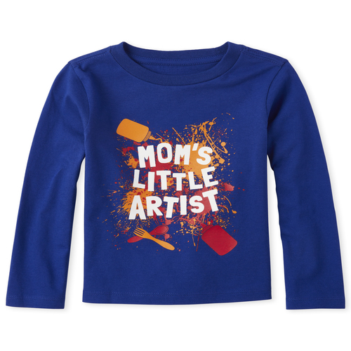 

s Baby And Toddler Boys Mom's Artist Graphic Tee - Blue T-Shirt - The Children's Place