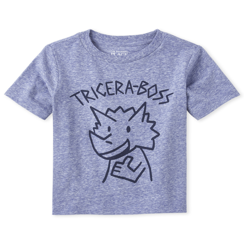 

s Baby And Toddler Boys Triceraboss Graphic Tee - Blue T-Shirt - The Children's Place