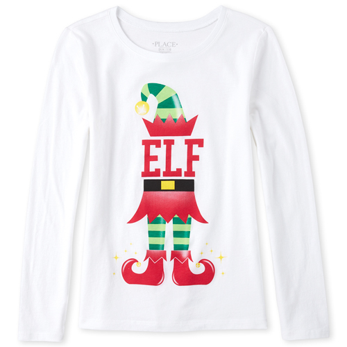 

s Matching Family Elf Graphic Tee - White T-Shirt - The Children's Place