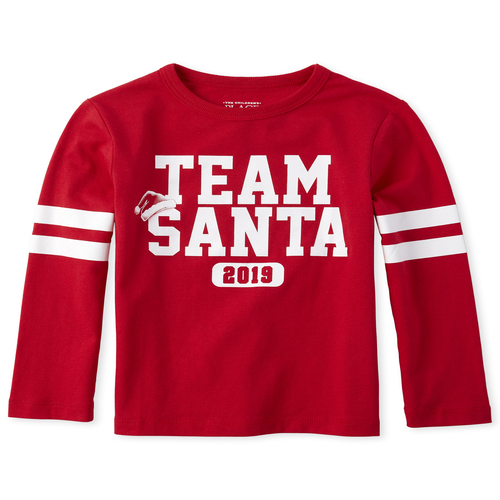 

s Baby And Toddler Boys Matching Family Team Santa Graphic Tee - Red T-Shirt - The Children's Place