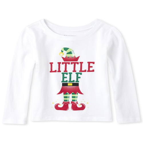 

s Baby And Toddler Matching Family Elf Graphic Tee - White T-Shirt - The Children's Place