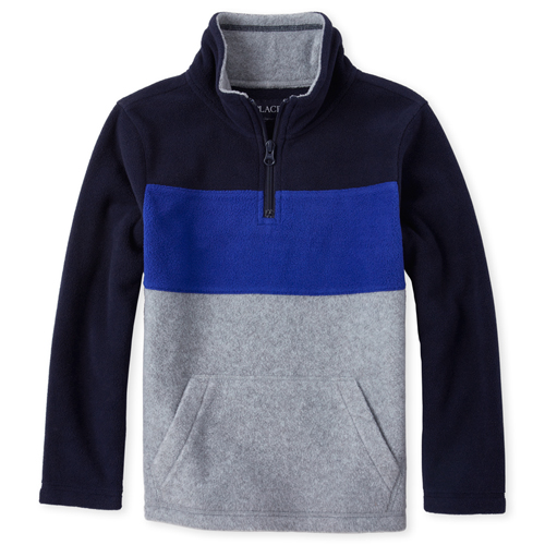 

Boys Boys Colorblock Glacier Fleece Half Zip Pullover - Blue - The Children's Place