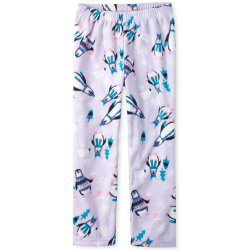 

s Penguin Matching Fleece Pajama Pants - Purple - The Children's Place