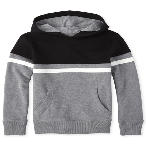 

Boys Boys Active Colorblock Fleece Hoodie Top - Gray - The Children's Place