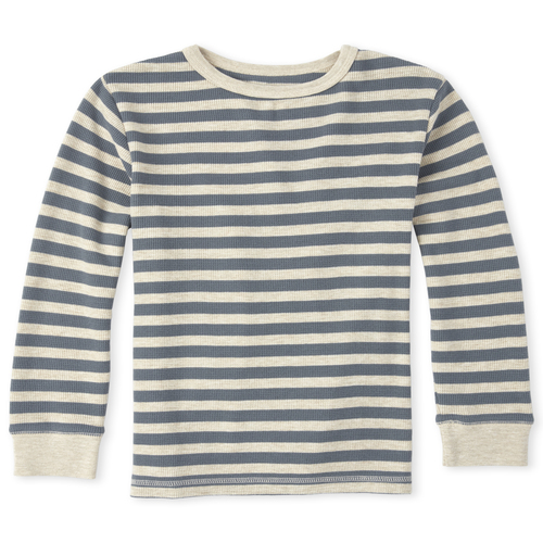 

Boys Boys Striped Thermal Top - Gray - The Children's Place