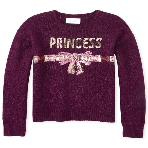 

Girls Embellished Sweater - Purple - The Children's Place