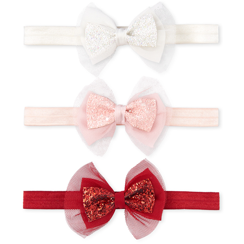 

Newborn Baby Glitter Bow Headwrap 3-Pack - Multi - The Children's Place