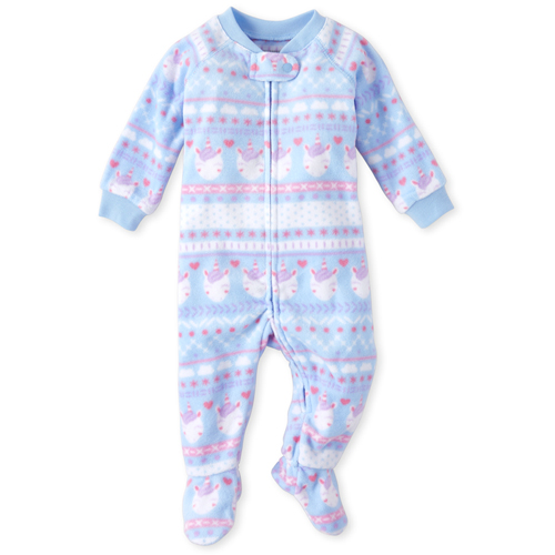 

s Baby And Toddler Fair Isle Fleece One Piece Pajamas - Blue - The Children's Place