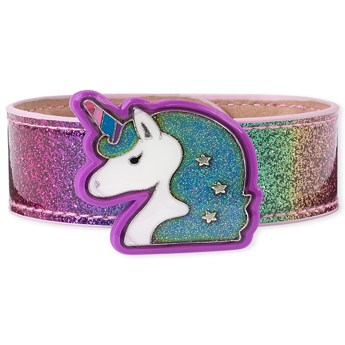 

Girls Mood Rainbow Glitter Unicorn Slap Bracelet - Multi - The Children's Place