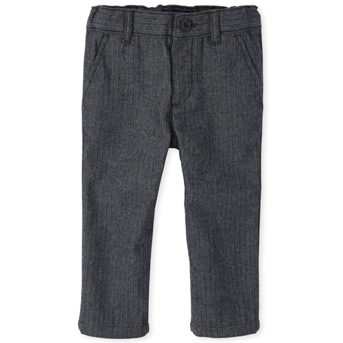 

s Baby And Toddler Boys Herringbone Matching Skinny Dress Pants - Black - The Children's Place