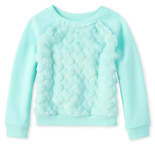 

s Baby And Toddler Active Faux Fur Sweatshirt - Green - The Children's Place