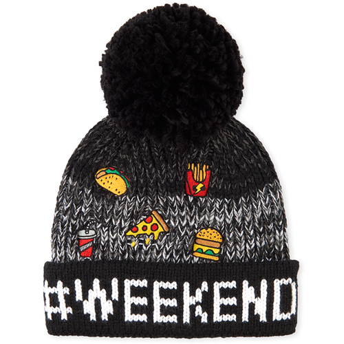 

Boys Boys Food Beanie - Black Hat - The Children's Place