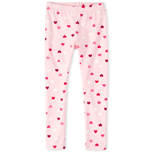 

Girls Heart Leggings - Pink - The Children's Place