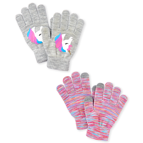 

Girls Glitter Unicorn Texting Gloves 2-Pack - Multi - The Children's Place