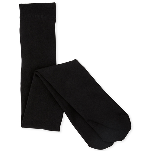 

Girls Fleece Lined Tights - Black - The Children's Place