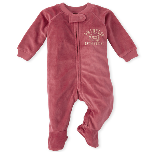 

s Baby And Toddler Mommy And Me Princess Of Everything Matching Velour One Piece Pajamas - Pink - The Children's Place