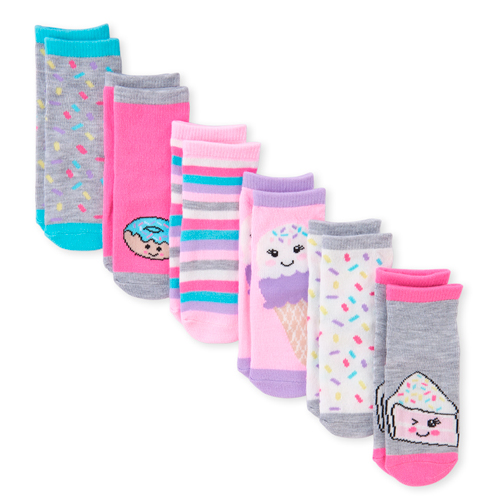 

s Toddler Dessert Midi Socks 6-Pack - Multi - The Children's Place