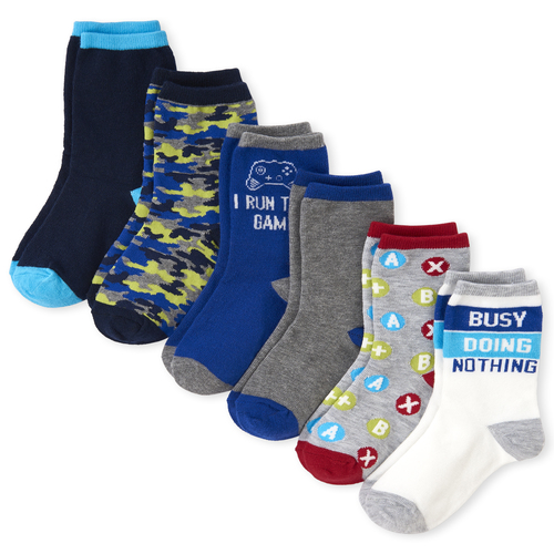 

Boys Boys Video Game Crew Socks 6-Pack - Multi - The Children's Place