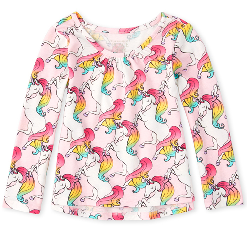 

s Baby And Toddler Unicorn Top - Pink - The Children's Place