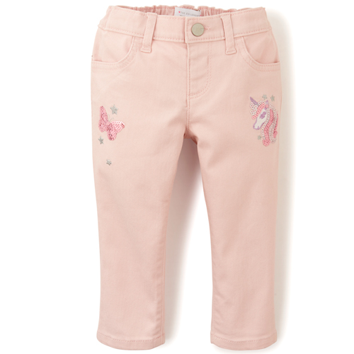 

Newborn Baby And Toddler Sequin Unicorn Skinny Jeans - Pink - The Children's Place