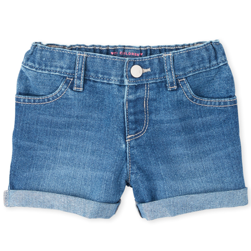 

Newborn Baby And Toddler Roll Cuff Denim Shortie Shorts - The Children's Place