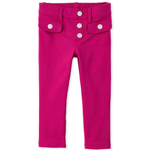 

Baby Girls Baby And Toddler French Terry Pull On Jeggings - Pink - The Children's Place