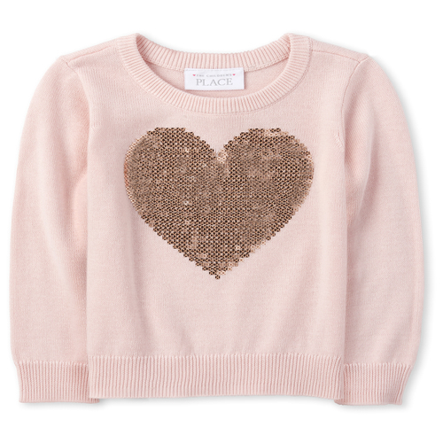 

s Baby And Toddler Sequin Sweater - Pink - The Children's Place