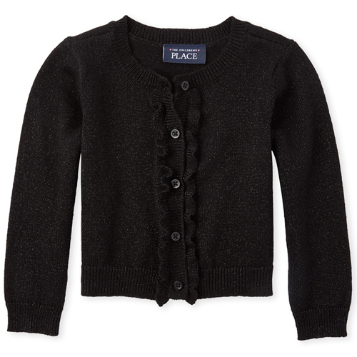 

s Baby And Toddler Ruffle Cardigan - Black Sweater - The Children's Place