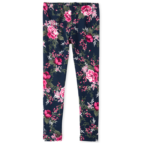 

Girls Floral Leggings - Blue - The Children's Place