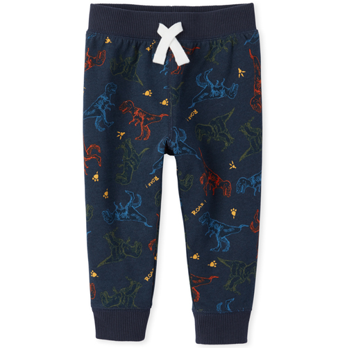 

Newborn Baby And Toddler Boys Active Dino Fleece Jogger Pants - Blue - The Children's Place