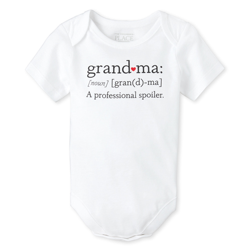 

Newborn Unisex Baby Grandma Graphic Bodysuit - White - The Children's Place