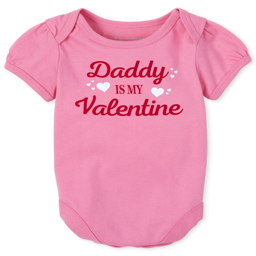 

Newborn Baby Daddy Valentine Graphic Bodysuit - Pink - The Children's Place