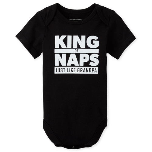 

Newborn Baby Boys Grandpa Graphic Bodysuit - Black - The Children's Place