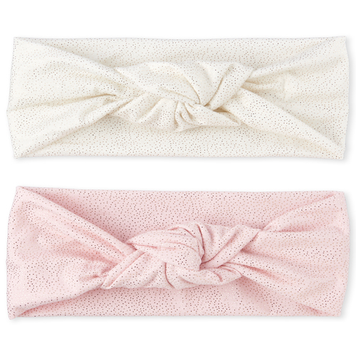 

Newborn Baby Foil Knotted Headwrap 2-Pack - Pink - The Children's Place