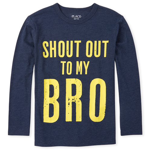 

Boys Boys Bro Graphic Tee - Blue T-Shirt - The Children's Place