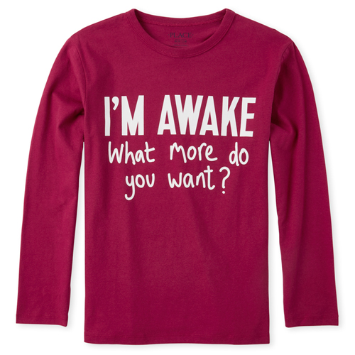 

Boys Boys I'm Awake Graphic Tee - Red T-Shirt - The Children's Place