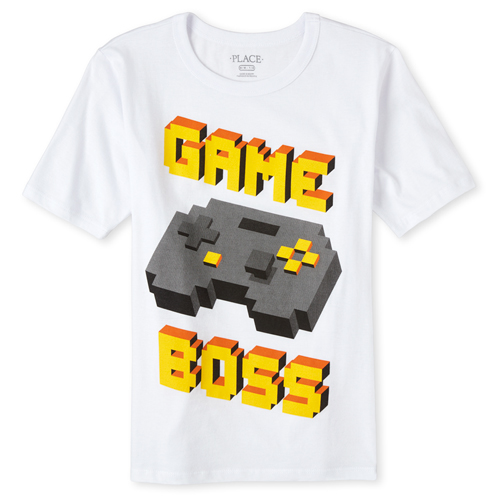 

s Boys Video Game Graphic Tee - White T-Shirt - The Children's Place