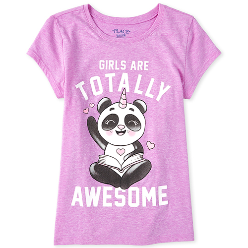 

Girls Pandacorn Graphic Tee - Purple T-Shirt - The Children's Place