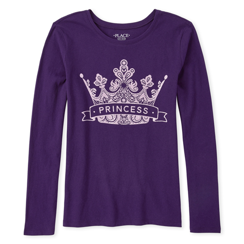 

s Princess Crown Graphic Tee - Purple T-Shirt - The Children's Place