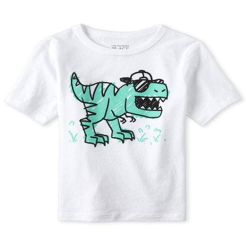 

s Baby And Toddler Boys Dino Doodle Graphic Tee - White T-Shirt - The Children's Place