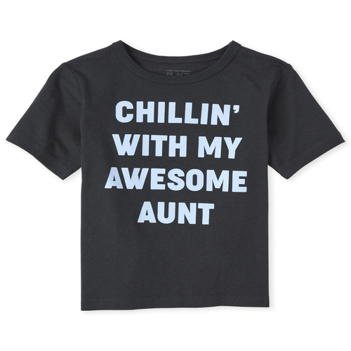 

s Baby And Toddler Boys Aunt Graphic Tee - Black T-Shirt - The Children's Place