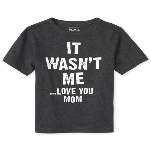 

s Baby And Toddler Boys Love You Mom Graphic Tee - Black T-Shirt - The Children's Place