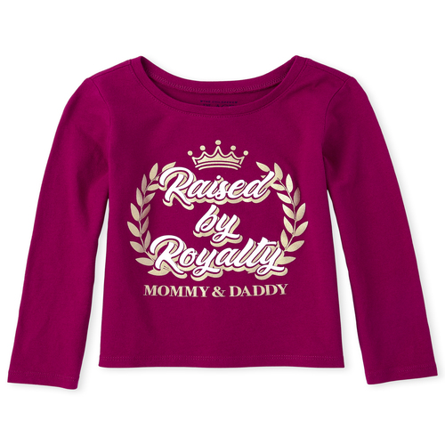 

s Baby And Toddler Foil Royalty Graphic Tee - Pink T-Shirt - The Children's Place